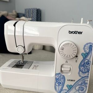 Brother LX3817 Sewing Machine - White and Blue